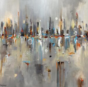 36"h x 36"w Throwing Caution II