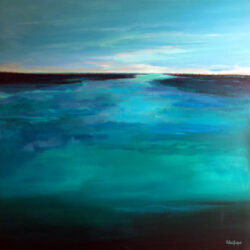 44"h x 44"w Teal Reflections