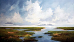 36"h x 60"w Sailboat In The Horizon